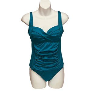 LIZ CLAIBORNE Aqua One-Piece Pinup Style Swimsuit Size 6 NWT